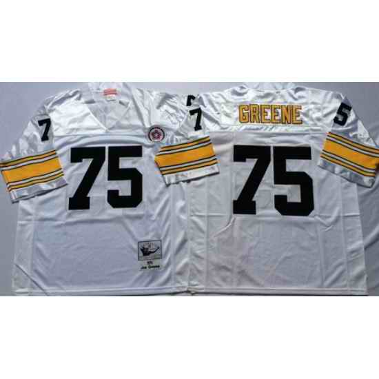 Mitchell And Ness Steelers #75 Joe Greene white Throwback Stitched NFL Jersey